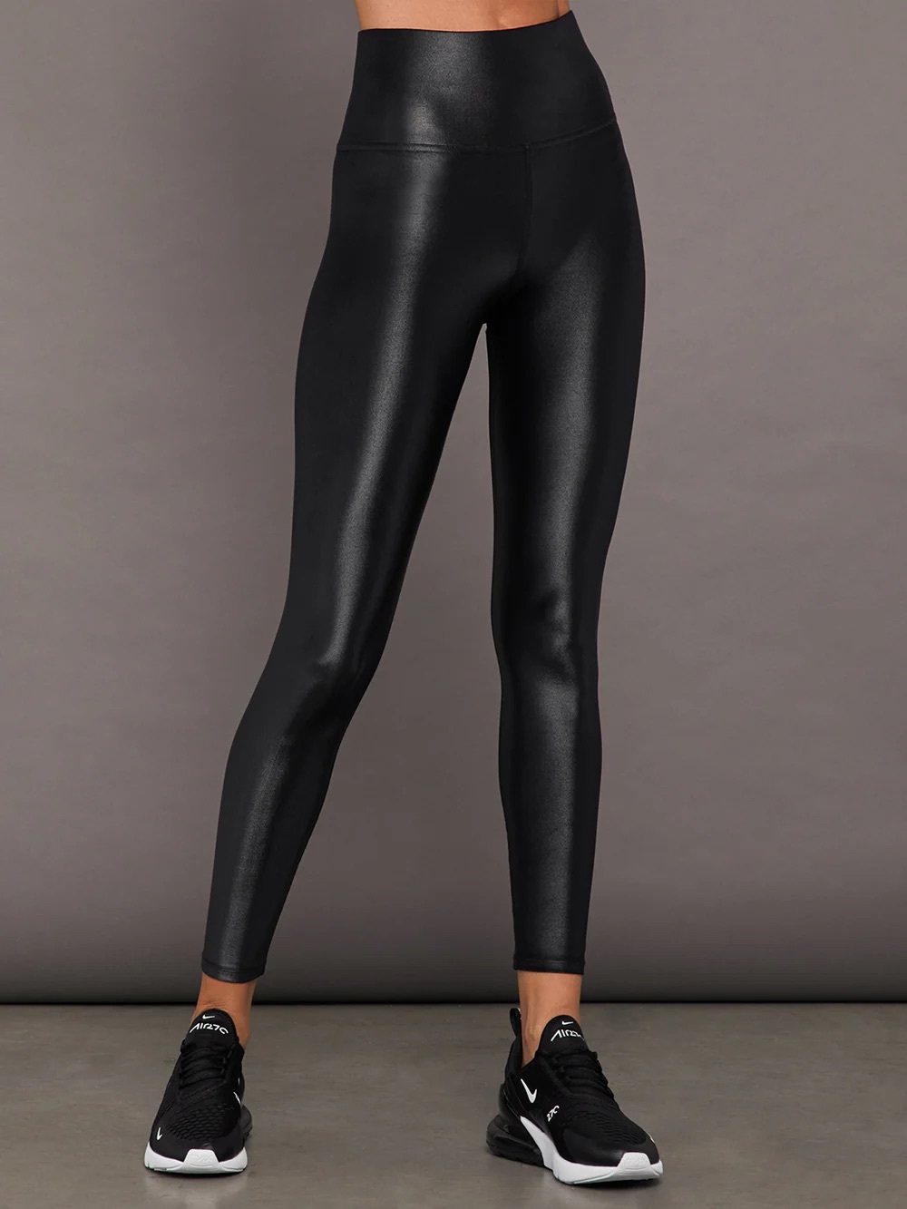Carbon38 Black High-Waist Faux-Leather Leggings
